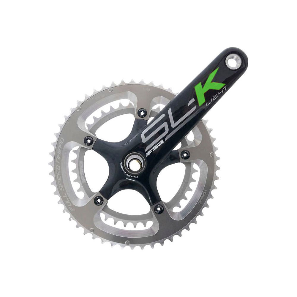 FSA SL-K Light 10 Speed Carbon Chainset - Noir-Vert - 50.34t, Noir-Vert