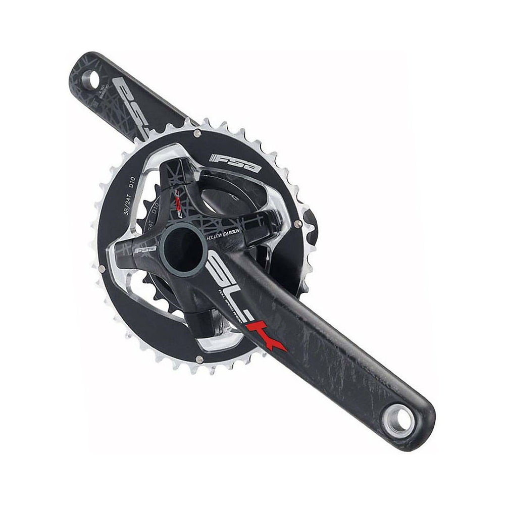 FSA SL-K Road Double 10 Speed Chainset - Noir/Rouge - 38.24t, Noir/Rouge