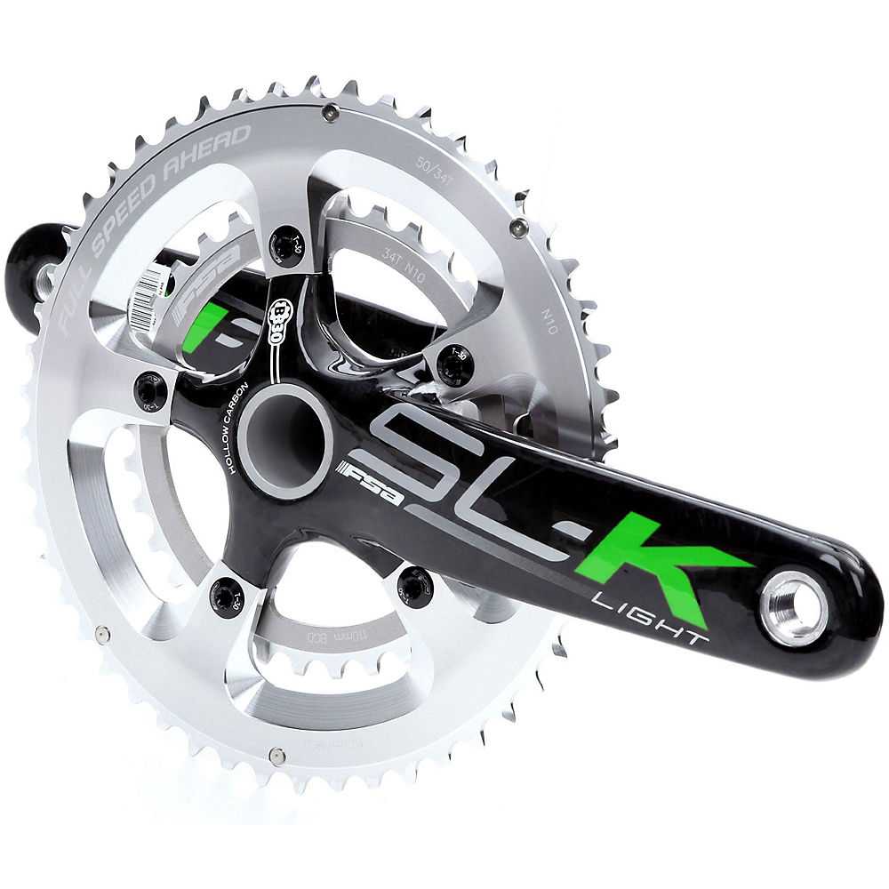 FSA SL-K Light BB30 10 Speed Carbon Chainset - Noir argent - 53.39t, Noir argent