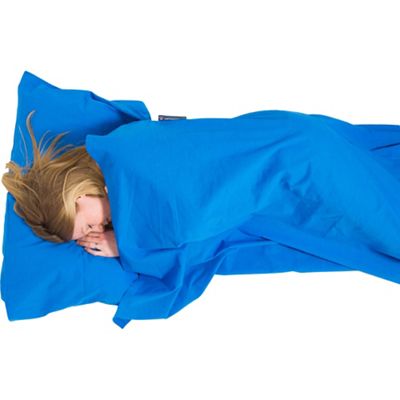 Lifeventure Cotton Sleeping Bag Liner Anti-Bac Mummy - Blue, Blue