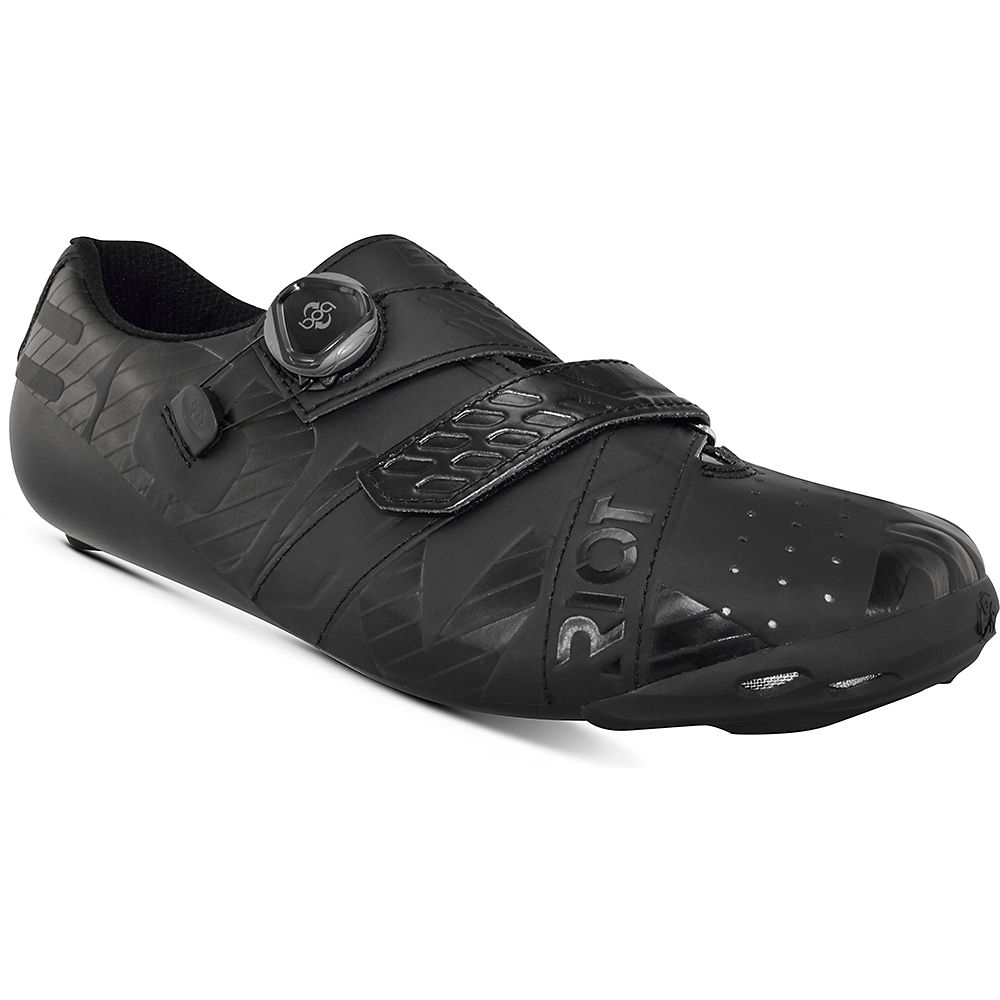 Image of Bont Riot Road Plus Cycling Shoes (Wide Fit) 2021 - Black-White - EU 40, Black-White
