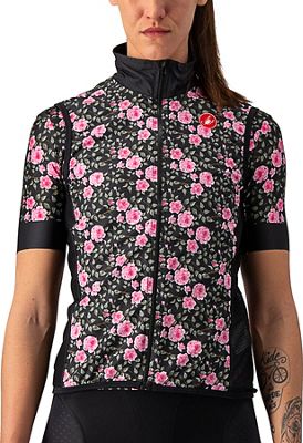 Castelli Women's Moda 2 Prolight Wind Vest - Black Pink Moda Print - S}, Black Pink Moda Print