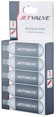 Weldtite Jetvalve CO2 Cyclinders - 16g - Silver - 5 Pack}, Silver