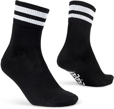 GripGrab Original Stripes Crew Socks AW21 - Black - S}, Black