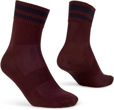 GripGrab Original Stripes Crew Socks AW21 - Dark Red - XS}, Dark Red