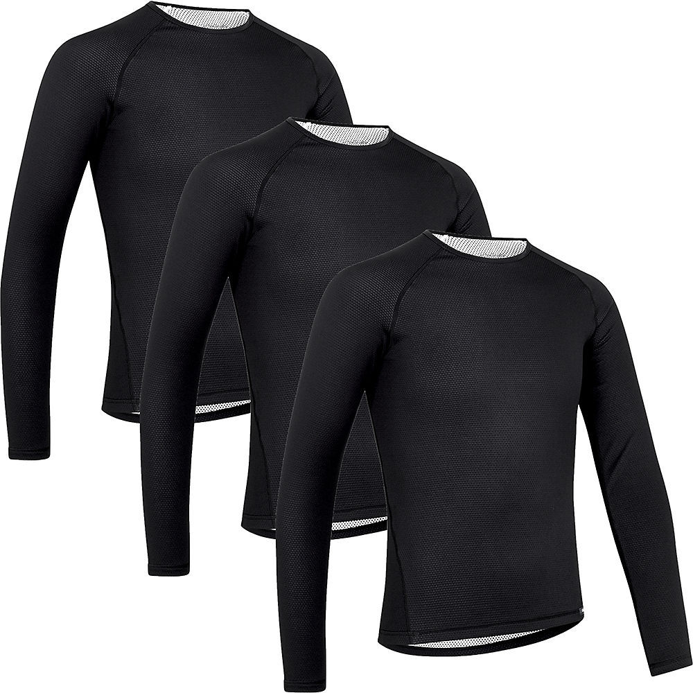 GripGrab Ride Thermal LS Base Layer (3 PACK) AW21 - Negro, Negro