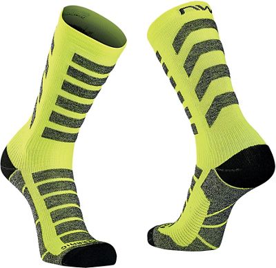 Northwave Husky Ceramic Tech High Cycling Sock AW21 - Yellow Fluo - XS, Yellow Fluo