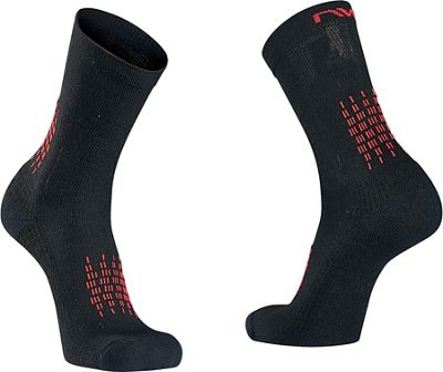 Northwave Fast Winter High Cycling Sock AW21 - Black-Red, Black-Red
