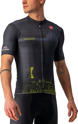 Castelli Milano TT Cycling Jersey 2021 - Light Black-Dark Steel Blue-Yellow Fluo, Light Black-Dark Steel Blue-Yellow Fluo
