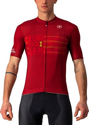 Castelli Zoncolan Cycling Jersey 2021 - Garnet Red-Electric Lime, Garnet Red-Electric Lime