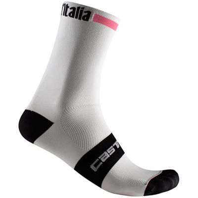 Castelli Giro Rosa 13 Cycling Sock 2021 - Bianco-Rosa Giro-Nero, Bianco-Rosa Giro-Nero