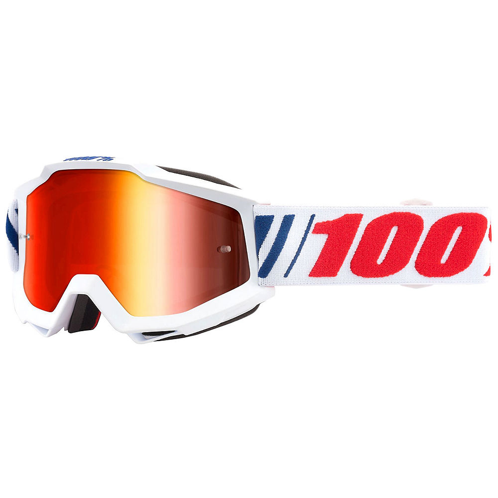 Image of 100% Accuri AF066 Mirror Red Lens Goggles - white-red logo, white-red logo