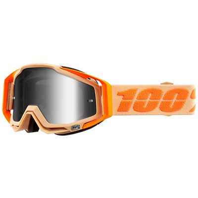 100% Racecraft Goggle Silver Mirror Lens - arancia, arancia