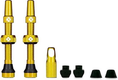 Muc-Off Tubeless Presta Valves (Pair) 2021 - Gold - 60mm}, Gold