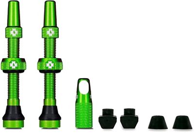 Muc-Off Tubeless Presta Valves (Pair) 2021 - Green - 60mm}, Green