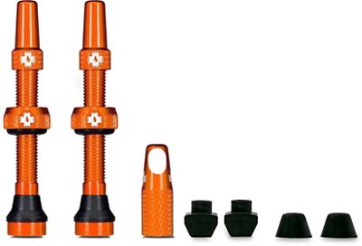 Muc-Off Tubeless Presta Valves (Pair) 2021 - Orange - 44mm}, Orange