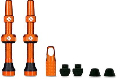 Muc-Off Tubeless Presta Valves (Pair) 2021 - Orange - 44mm, Orange