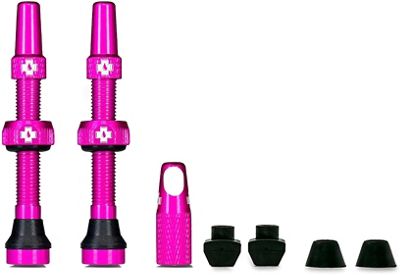 Muc-Off Tubeless Presta Valves (Pair) 2021 - Pink - 44mm}, Pink