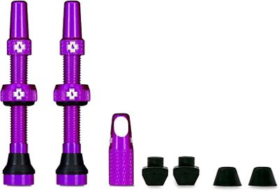 Muc-Off Tubeless Presta Valves (Pair) 2021 - Purple - 44mm}, Purple