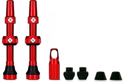 Muc-Off Tubeless Presta Valves (Pair) 2021 - Red - 44mm}, Red