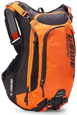 USWE Patriot 15 Backpack with Back Protector SS21 - Orange-Black - One Size}, Orange-Black