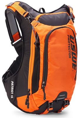 USWE Patriot 15 Backpack with Back Protector SS21 - Arancione/Nero, Arancione/Nero