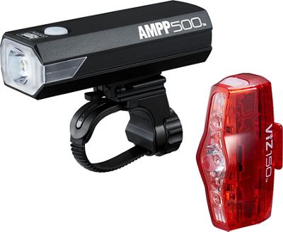 Cateye AMPP 500 and VIZ 150 Light Set - Black - Red, Black - Red
