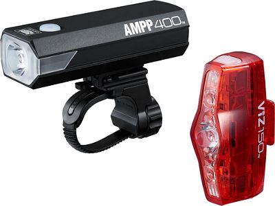 Cateye AMPP 400 and VIZ 150 Light Set - Black - Red, Black - Red
