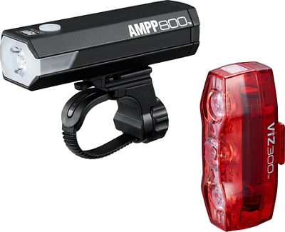 Cateye AMPP 800 and VIZ 300 Light Set - Black - Red, Black - Red