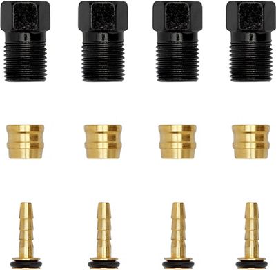 LifeLine Tektro Universal Olive Insert and Nut - Gold - 4 x Olives, 4 x Insert, 4 x Nuts, Gold