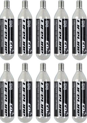 LifeLine CO2 Tyre Inflator Cartridge - 16g x 10 - Silver, Silver