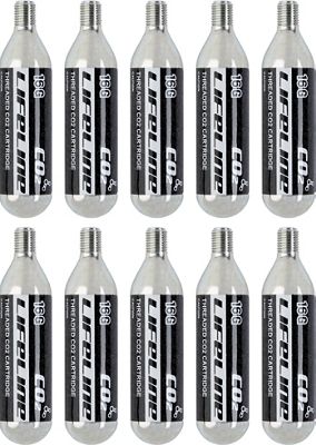 LifeLine CO2 Tyre Inflator Cartridge - 16g x 10 - Silver, Silver