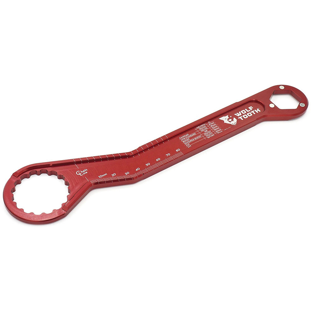 Image of Wolf Tooth Pack Wrench - Ultralight 1 Inch Hex and Bottom Bracket Wrench - Red / Bottom Bracket Tools