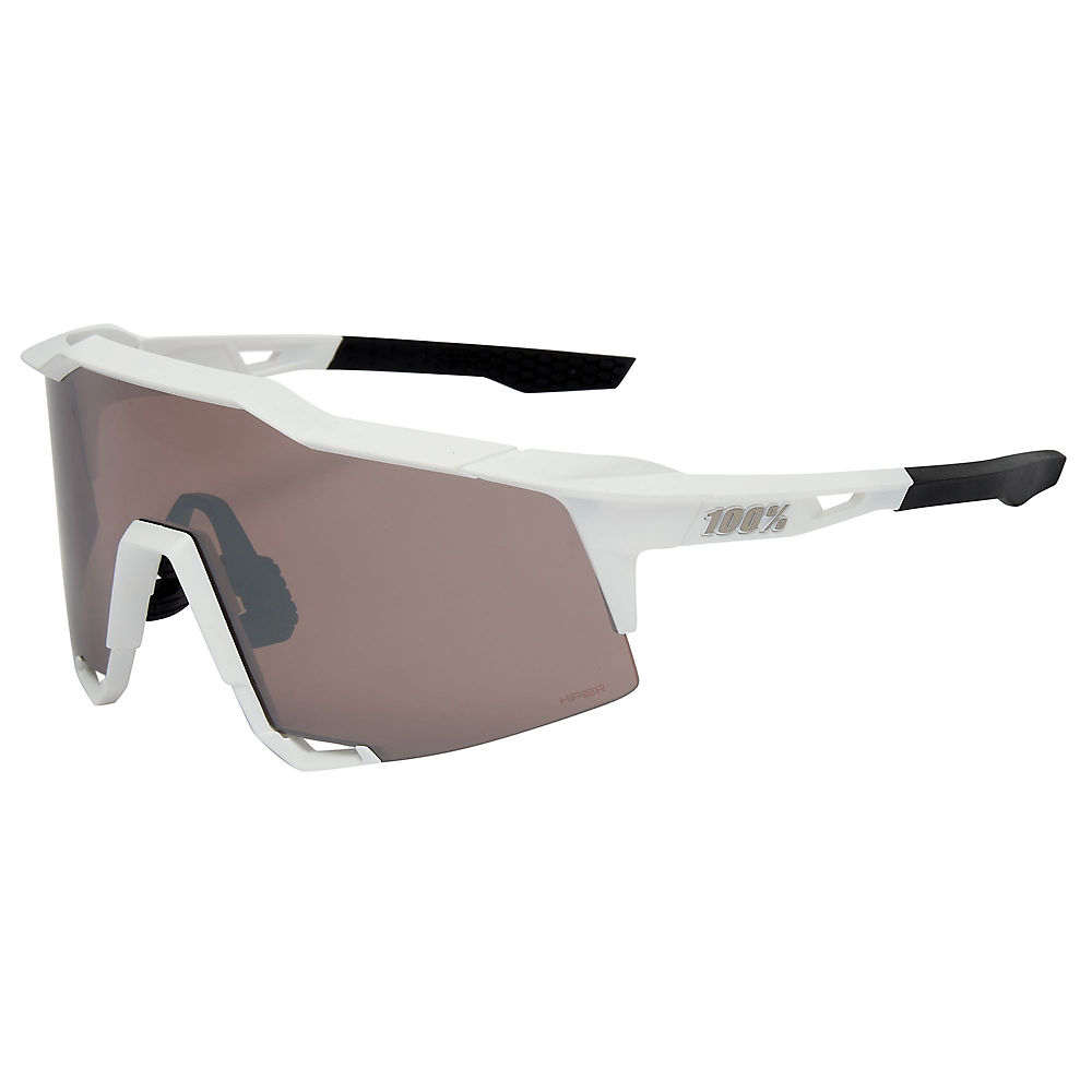 100% Speedcraft Matte White Mirror Sunglasses, White
