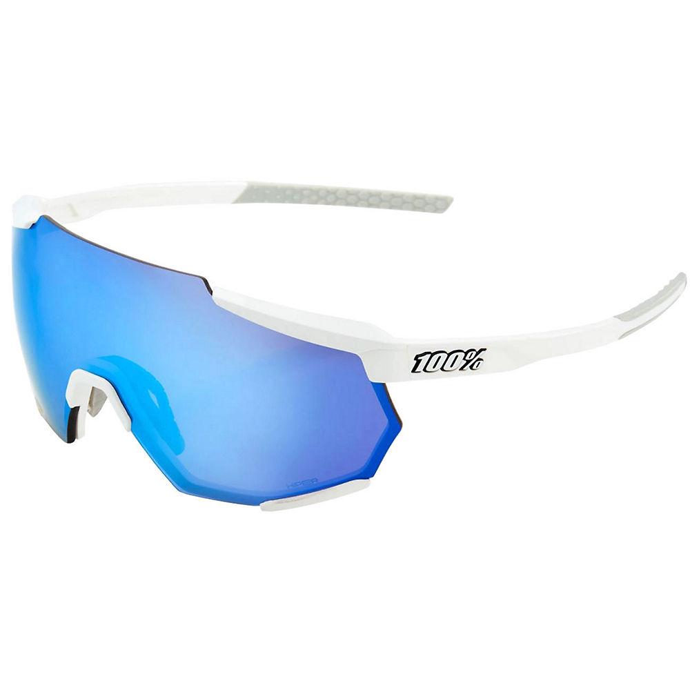 100% Racetrap Matte White Mirror Sunglasses - Silver, Silver