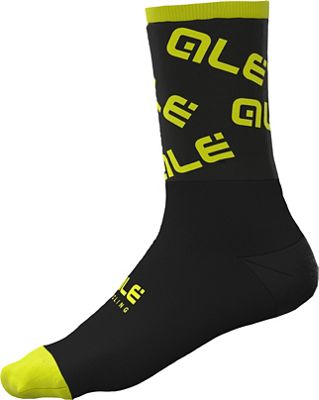 Calzini da ciclismo Alé Logo (18 cm) AW21 - Black-Fluo Yellow} - S}, Black-Fluo Yellow}