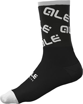 Alé Logo 18cm Cycling Socks AW21 - Black-White - L}, Black-White