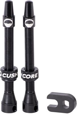 CushCore Tubeless Presta Valve Set - Black - 44mm}, Black