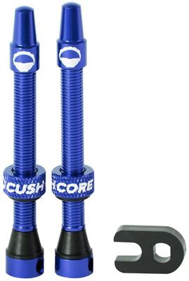 CushCore Tubeless Presta Valve Set - Blue - 44mm}, Blue