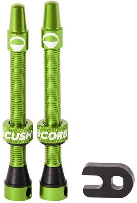 CushCore Tubeless Presta Valve Set - Green - 44mm}, Green