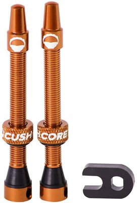 CushCore Tubeless Presta Valve Set - Orange - 55mm}, Orange