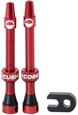 CushCore Tubeless Presta Valve Set - Red - 55mm}, Red