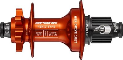Spank HEX J-TYPE Boost Rear Hub - Orange - 32H 148mm, Orange