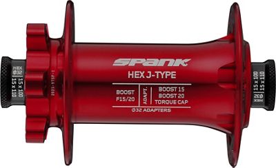 Mozzo anteriore Spank HEX J-TYPE Boost - rosso - 32H, rosso