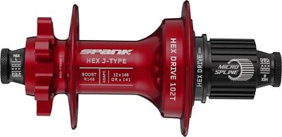 Spank HEX J-TYPE Boost E-Plus Rear Hub - Red - Boost 148mm, Red