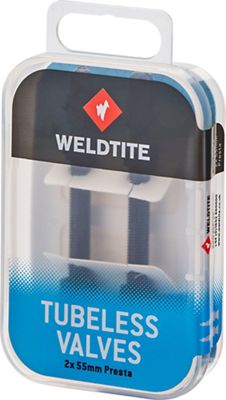 Weldtite Tubeless Valve Kit - Black - 2 x 55mm}, Black