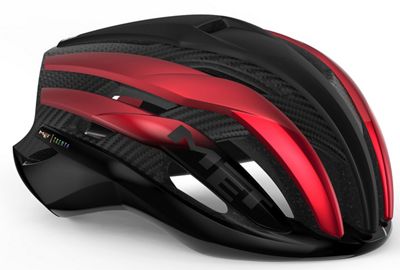 MET Trenta Carbon Road Helmet (MIPS) 2022 - BLACK-RED - S}, BLACK-RED