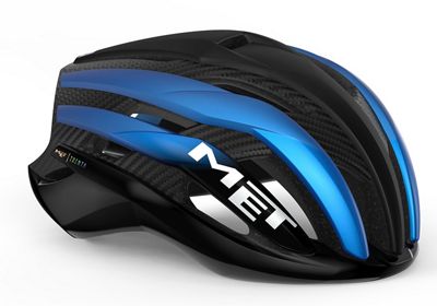 MET Trenta Carbon Road Helmet (MIPS) 2022 - Black Blue Metallic - S}, Black Blue Metallic