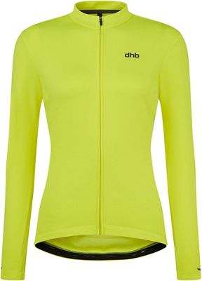 dhb Women's LS Thermal Cycling Jersey - Fluro Yellow - UK 16}, Fluro Yellow