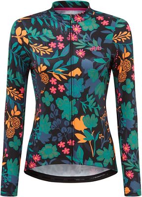 dhb Moda Womens Long Sleeve Jersey (LOTUS) - Black-Print - UK 6}, Black-Print